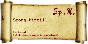 Szorg Mirtill névjegykártya